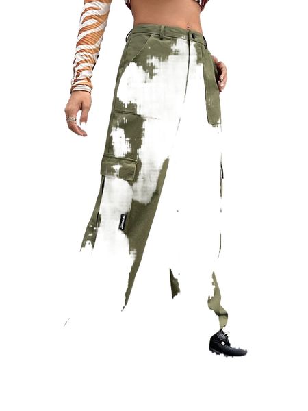 

flap pocket side cargo pants h5ys#, Black;white