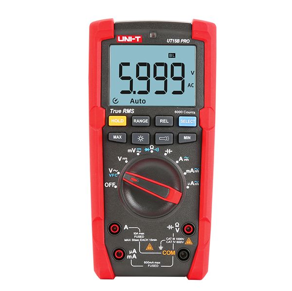 Digitalmultimeter UT15B PRO UNI-T 1000 V True RMS Automatische Bereichsabschaltung Taschenlampe