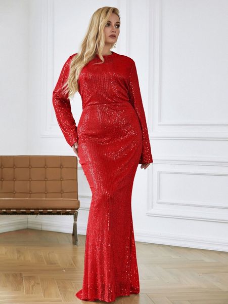 

love&lemonade plus contrast sequin dress l5n6#, Black