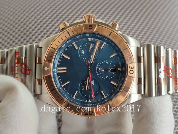 

gff factory wristwatches 42mm mens automatic mechanical eta 7750 18k rose gold sapphire chronograph movement mechanical watch men's wri, Slivery;brown