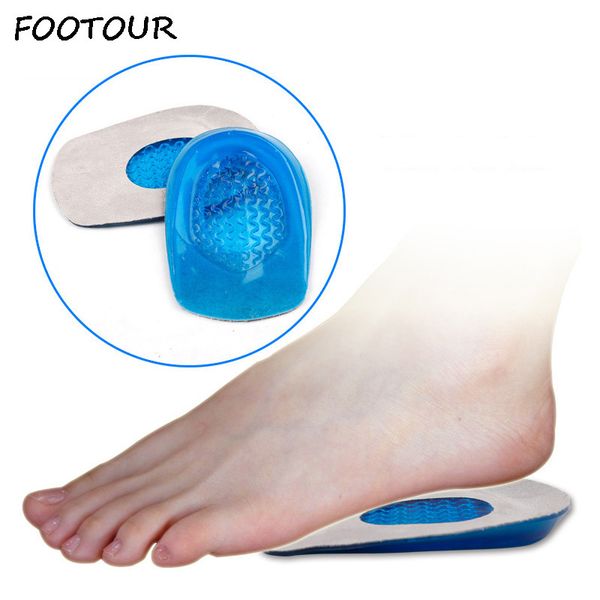 

footour silicone gel insoles heel cushion for feet soles relieve foot pain protectors spur support shoes pad care inserts 220610, White;pink