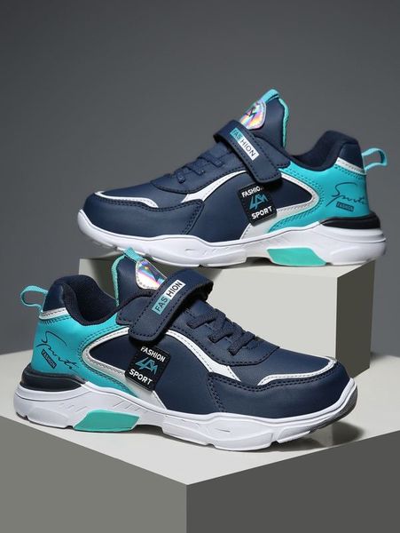 

boys color block sneakers she, Black