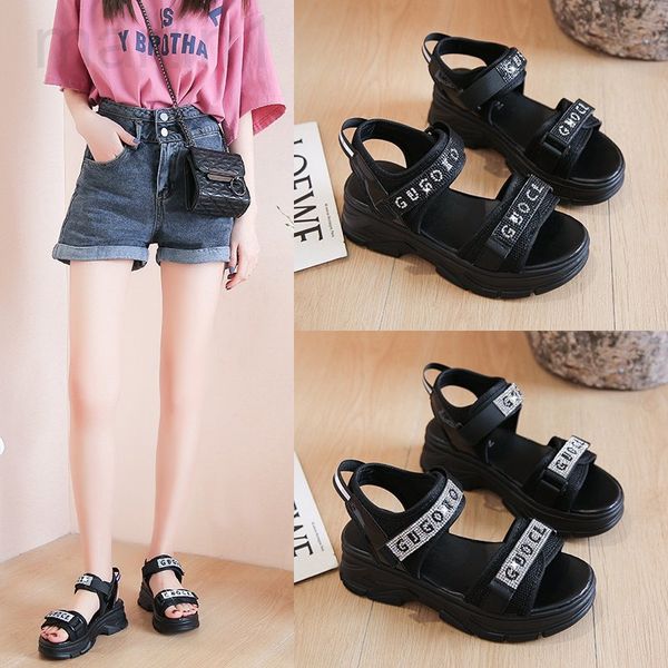 

sandals designer sports dad sandals women's fashion 2021 summer with thick soled roman beach shoes children04qf, Black