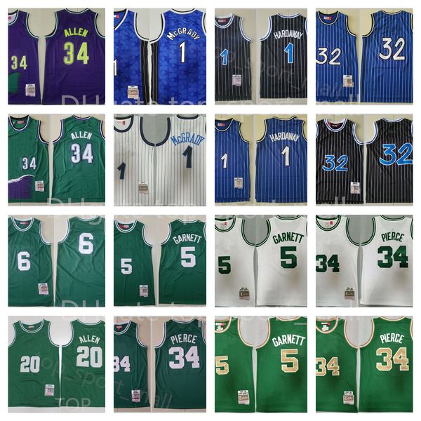 

mitchell and ness basketball paul pierce jersey larry kevin garnett patrick ewing ray allen tracy mcgrady penny hardaway vince carter, Black;red