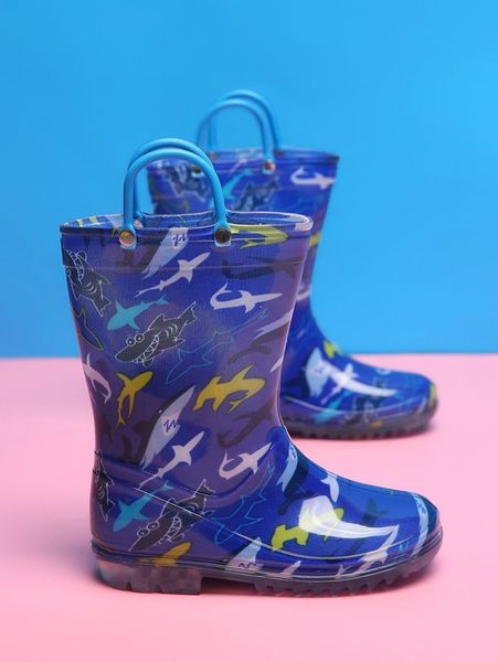 

boys cartoon graphic rain boots she, Black;grey