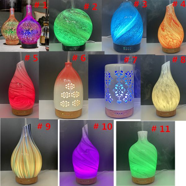 Humidificadores Máquina de aromaterapia de vidrio 3D de varios estilos Humidificador de luz de 7 colores Electrodomésticos Life