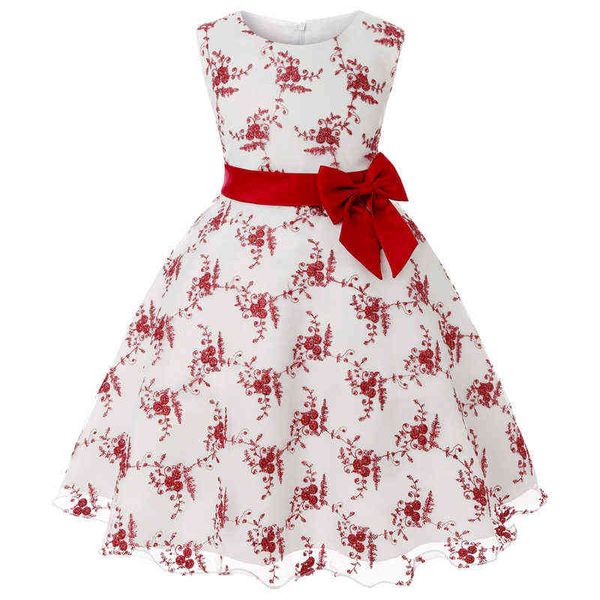 Vestidos de noite para festas novas para meninas Dama de dama de honra vestido de princesa FLOR FLOR FLOR LIDE Costume 3-10 anos Y220510