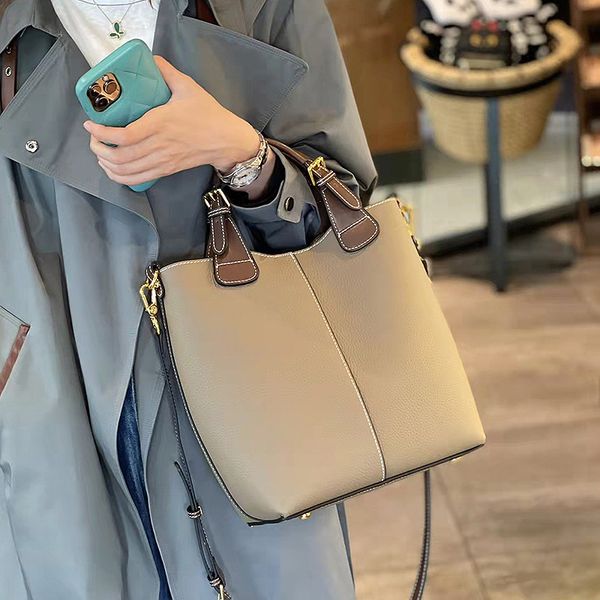 

luxury womens bag 2022 bag womens togo leather bucket bag first layer cowhide portable shoulder messenger