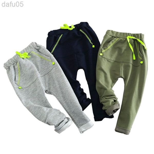 

fashion boy pants kids autumn spring clothes children pants for baby boys harem pants solid lubazi l220808, Blue