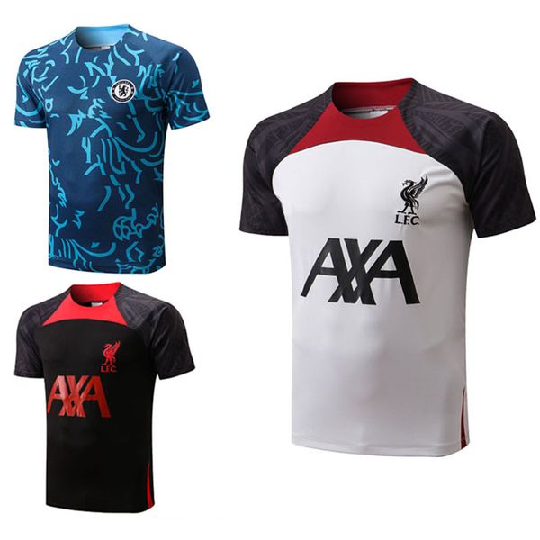 

2022 mens liv pool polotraining shirt pants short sleeved football size s-2xl, Gray