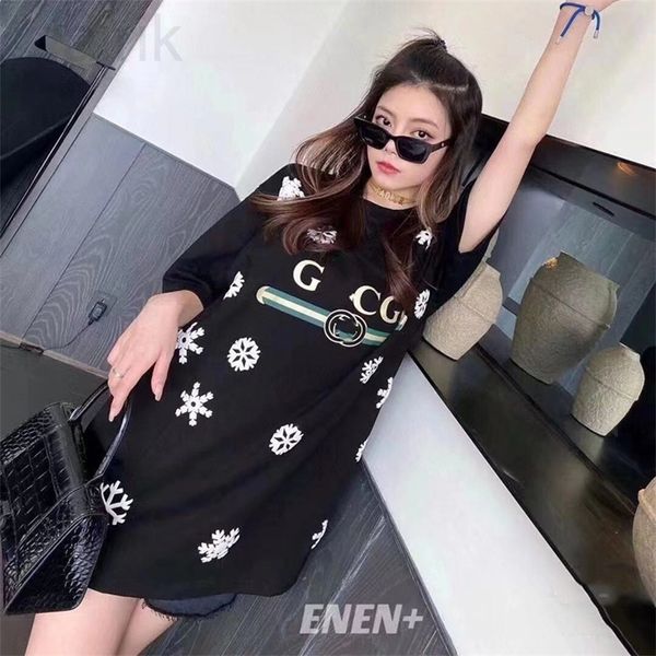 

summer explosion spring summer new loose foam snowflake color matte printed short sleeve t-shirt men's and women's fashion, White