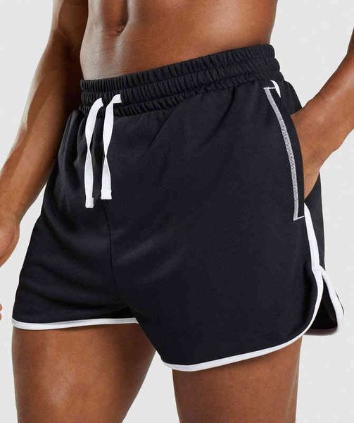 

men's shorts running training 2022 muscle fitness summer sports leisure basketball three pants.., White;black