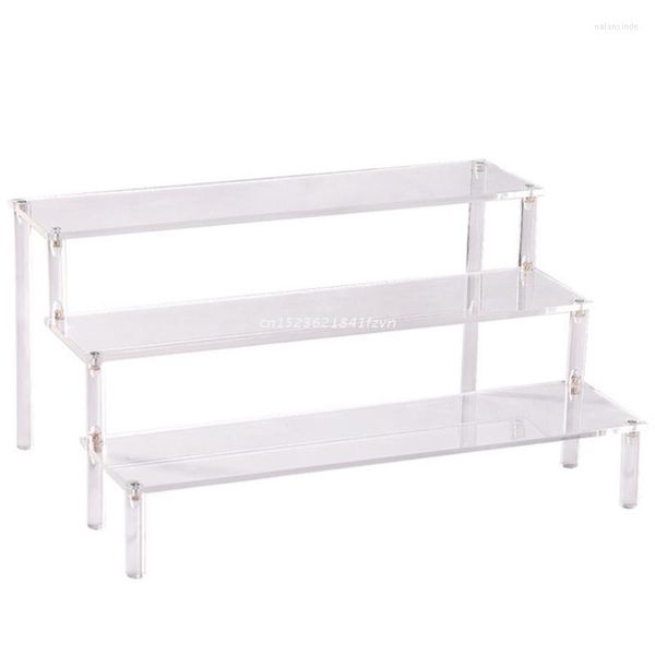 Hooks Rails Stand Stand Stand 3 Tier Riser Showcase para Figuras Cupcakes DropshipHooks