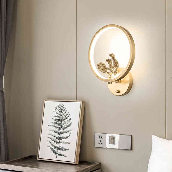 

pendant lamps all copper chinese light luxury wall lamp creative style bedroom bedside led zen decorative aisle