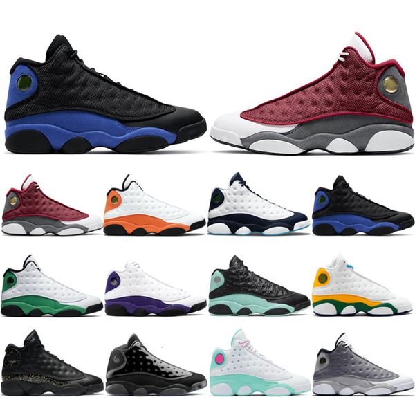 

jordns with box man basketball shoes 13s atmosphere grey aurora green cap and gown gold glitter hyper royal island lakers lucky obsidian pla