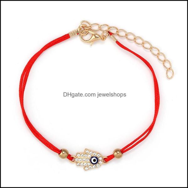 

scenic spot palm cross red rope fatima woven devil eye bracelet female 74ij drop delivery 2021 charm bracelets jewelry kofpx, Golden;silver