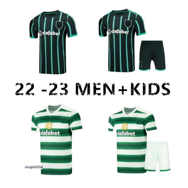 

suit kids kit 22 23 celtic away home soccer jersey edouard 2022 2023 men brown duffy taylor elyounoussi mcgregor away black child fans, Black;yellow