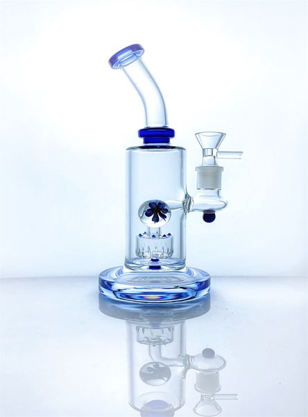 Nuovissimo bong pulito fumo borosilicato tubo di vetro gorgogliatore con connettore da 18 mm da 1 Perc Rig 18mm