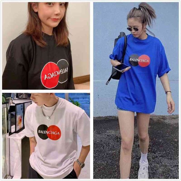 

2022 designer bal t shirt original quality short sleeve black and white mastercard print t-shirt, White;black