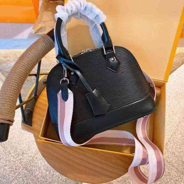 

vintage cowhide alma bb water ripple shoulder crossbody bags shell totes women fashion messenger bag designer handbags lady clutch purse h1g