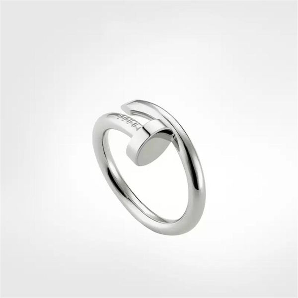 

with box mens nail ring band diamonds designer luxury women rings jewelry couple lover finger circle rings good gift never fade no320w, Silver