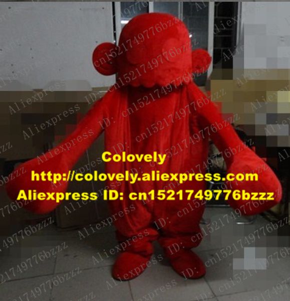 Maskottchenpuppenkostüm Smart Red Ghost Maskottchenkostüm Mascotte Bogy Apparition Evil Spirit Dämon mit großen kugelförmigen Händen Erwachsene Nr. 3787 Gratis S