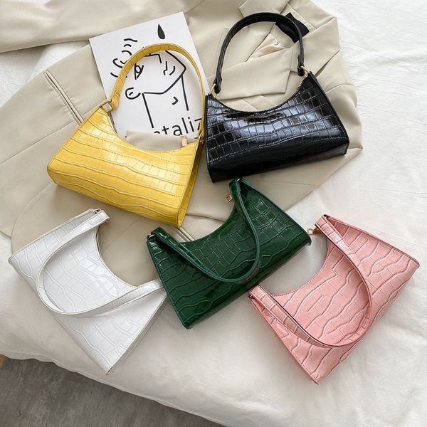 

fashion exquisite shopping bag retro casual women totes shoulder bags female leather solid color chain handbag for women, Black