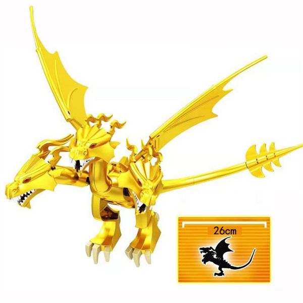 

movie monster three head dragon king ghidrah minifig building blocks bricks mini action figure doll toy for children249u