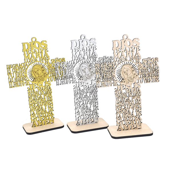 

party supplies new arrive wooden cross virgin religious table decoration
