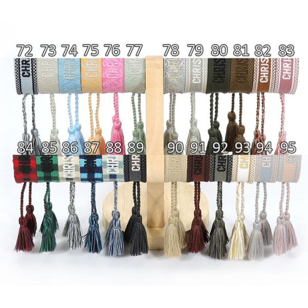 

fashion brand classic bangles bracelets luxury women men handmade signature embroidered woven tassel adjustable bracelet jewelry friendship, Black