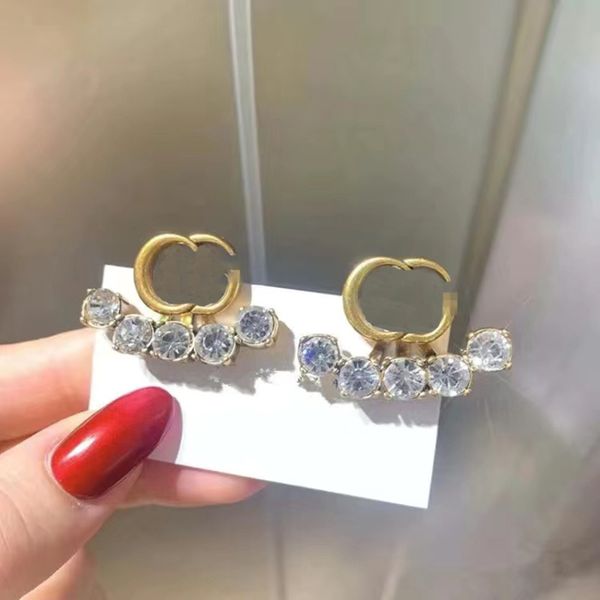 

designer earrings ear stud brand designers 18k gold plated geometry double letters earring classical women wedding party jewerlry 2022 0604y, Golden