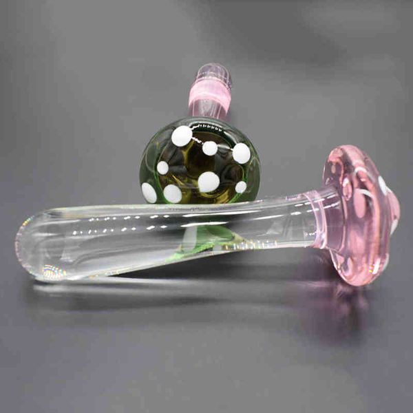 Plugue de vidro de cogumelo de brinquedos anal nxy para mulheres de brinquedo sexual adulto buttplug massager shop 220506