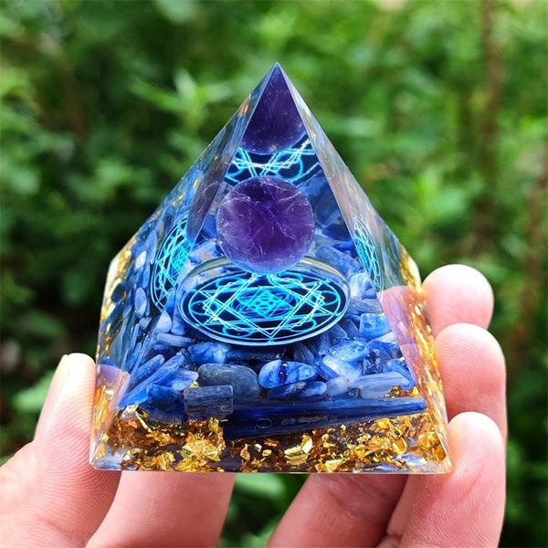 

natural stones crystal orgonite pyramid amethyst peridot energy generator reiki chakra lucky healing meditation tool home decor 220712
