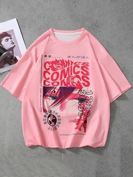 

men letter and figure graphic tee w1nh#, White;black
