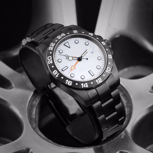 

mens watches 40mm automatic machine 904l stainless steel strap folding buckle sapphire mirror pointer luminous montre de luxe explore watch, Slivery;brown