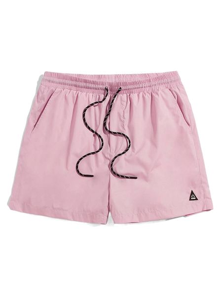 

men patch detail drawstring waist shorts m6e0#, White;black
