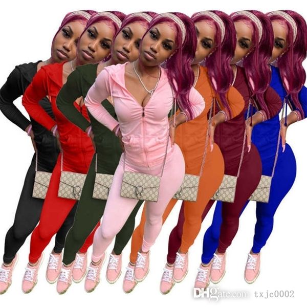 

fall women tracksuits two piece set hooded sweatshirt leggings joggers suit fashion clothes, Gray