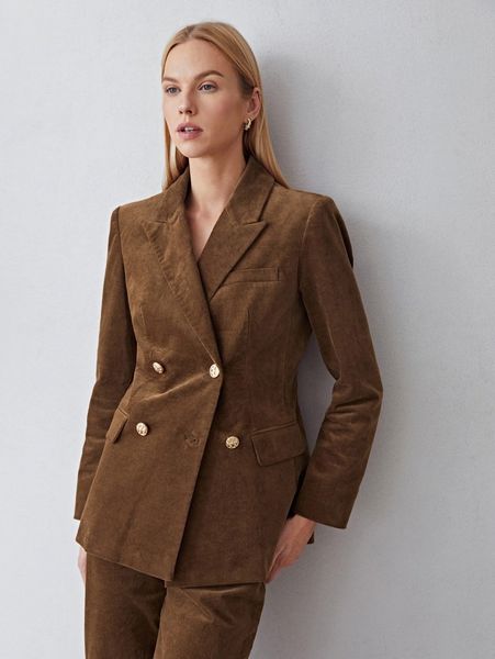 

motf premium corduroy double breasted blazer q0kn#, White