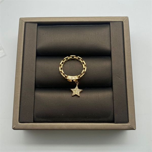 

14% off jewelry the new di new full diamond chain hollow ring female style small five pointed star pendant crystal tide, Silver