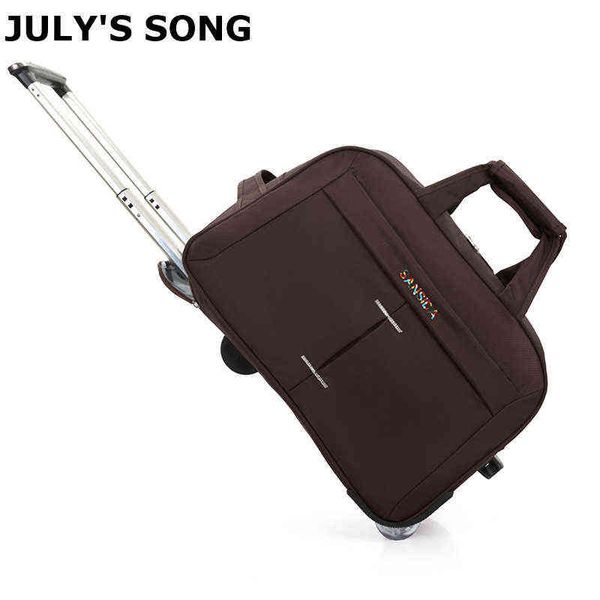 Temmuz Şarkı Kadınlar Su Geçirmez El Bagaj Rolling Bavul çantası Arabası Erkekler Seyahat Çantaları Tekerleklerle J220708 J220708