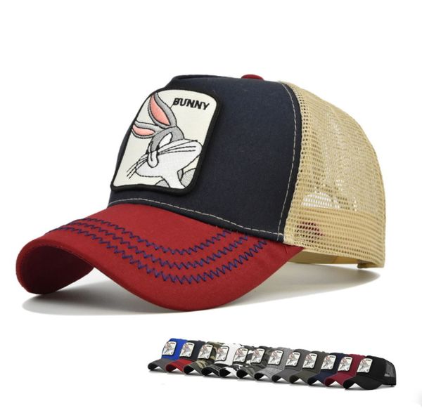 

fashion animal anime snapback cotton baseball cap men women hip hop dad mesh gorras trucker hat, White;pink