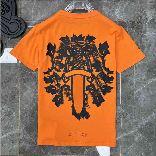 

men's loose summer ch classic designer t shirts short sleeves letter horseshoe sanskrit cross print sweatshirts t-shirts woman fsyq, White;black