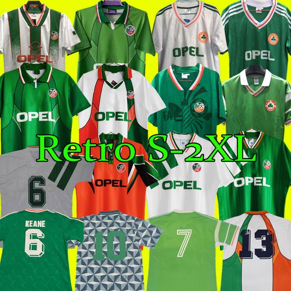 

1992 ireland retro soccer jersey 1990 home classic vintage irish sheedy 1994 1996 away football shirts 1998 mcgrath keane 90 92 94 96 hought, Black;yellow