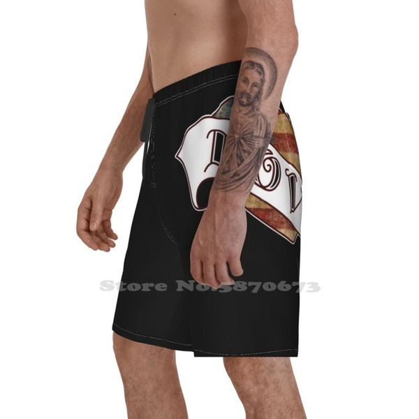 Shorts masculinos American Bebnting Tattoo Love America camise