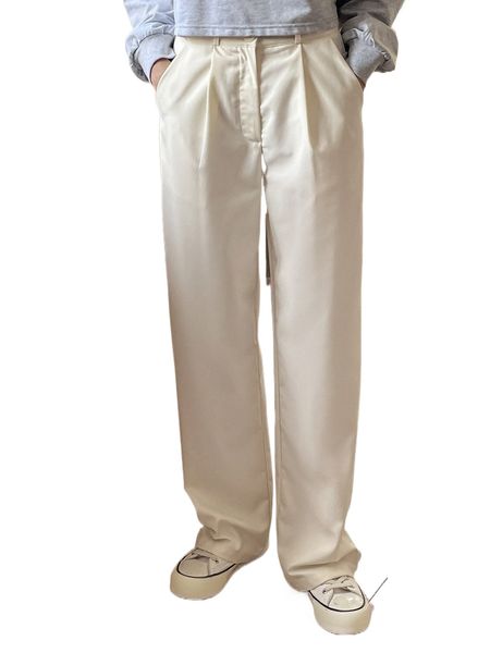 

dazy high waist slant pockets pants 98t8#, Black;white