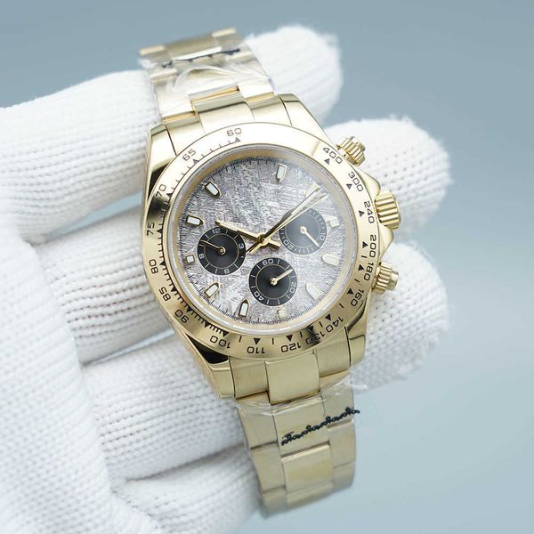 

quality st9 steel watch all subdials working 40mm automatic mechanical movement sapphire glass mens ceramic bezel watches cosmograph l1, Slivery;brown