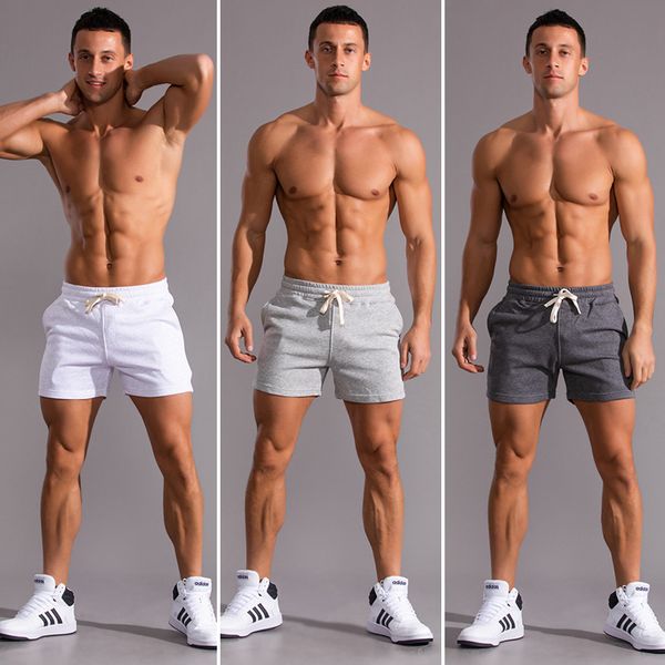 

2022 new summer running shorts men cotton casual sport jogging fitness shorts quick dry fashion male short pants brand clothes 0622, White;black