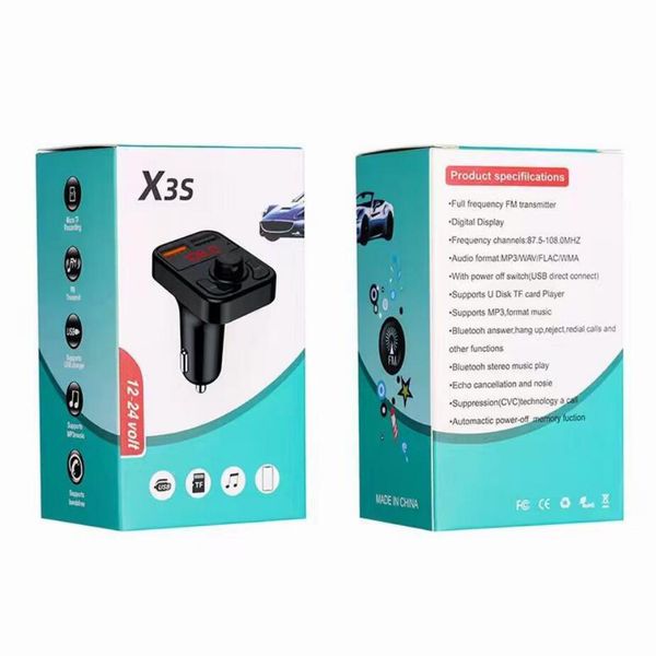 X8 X3S Trasmettitori bluetooth per auto mp3 Lettore trasmettitore FM wireless Bluetooth vivavoce Caricatore doppio USB 1A