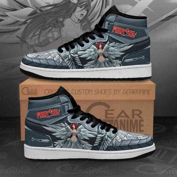 

erza scarlet sneakers heaven amor fairy tail anime shoes, Black