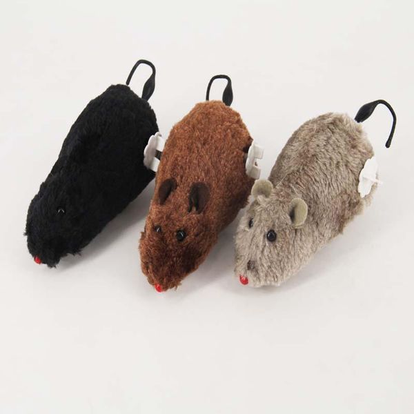 Giocattoli per gatti 1 PC venduto Creativo divertente orologio Spring Power peluche mouse giocattolo cane che gioca movimento meccanico ratto accessori per animali domestici